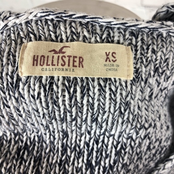Hollister Hoodie Sweater w/fringe Navy/Wht… - Picture 4 of 5
